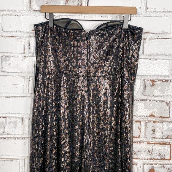 House of Harlow 1960 X Revolve Teri Leopard Sequin Strapless Jumpsuit XL - Picture 11 of 16